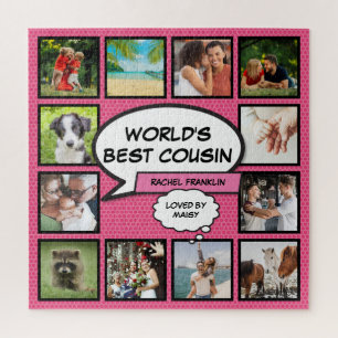 Puzzle Cousin 12 Photo Collage Comique Livre amusant rose