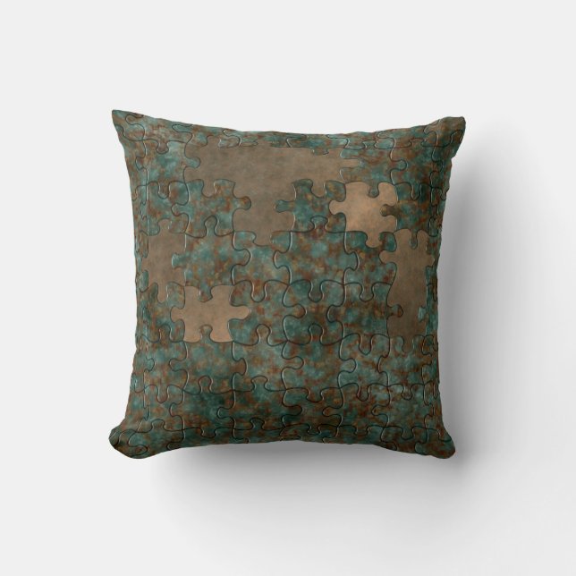 Puzzle coussin de jeton métallique oxydé (Recto)