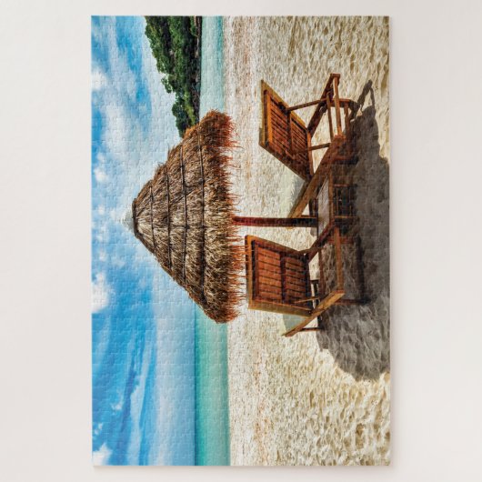 Puzzle Coussin décoratif pour chaises longues sur la plag (Vertical)