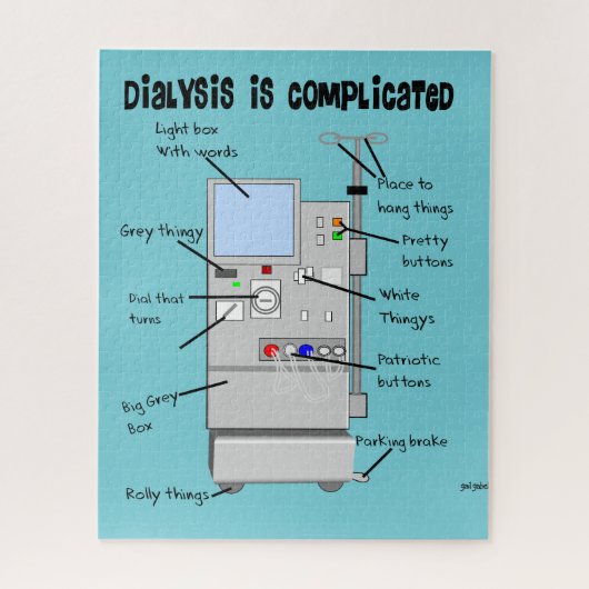 Puzzle Coussin Humour de la dialyse (Vertical)