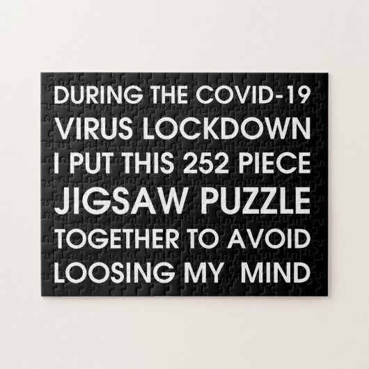 Puzzle COVID-19 ~ Typographie noir et blanc (Horizontal)