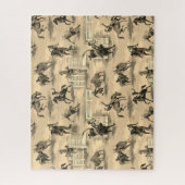 Puzzle Cow-boy de Rodéo Occidental Rétro Vintage (Vertical)