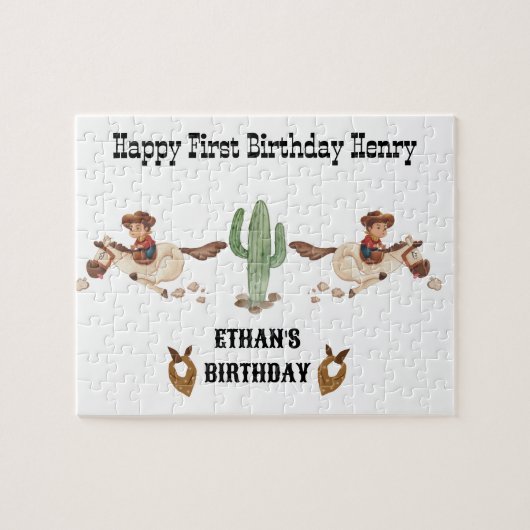 Puzzle Cowboy Anniversaire Rodeo Party (Horizontal)