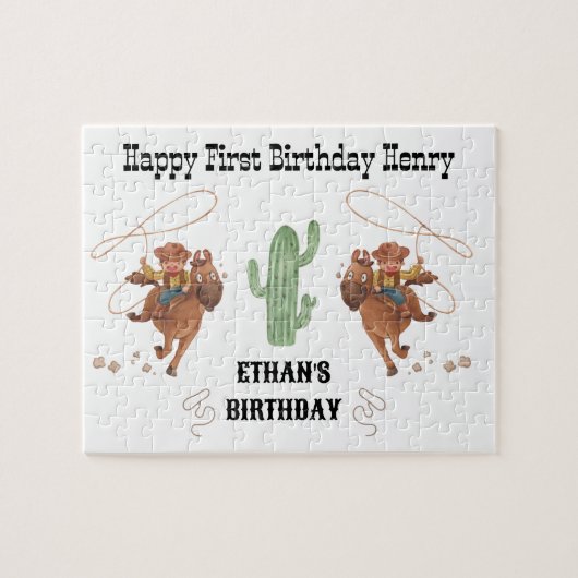 Puzzle Cowboy Anniversaire Rodeo Party (Horizontal)