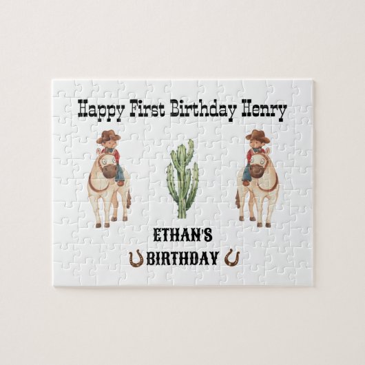 Puzzle Cowboy Anniversaire Rodeo Party (Horizontal)