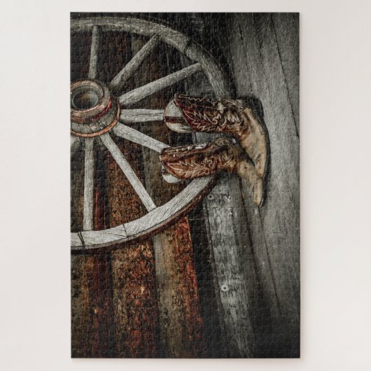 Puzzle Cowboy Boots (Vertical)