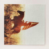 Puzzle Cowboy Portrait USA Flag Thème. (Horizontal)