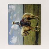 Puzzle Cowboy sur un cheval de palomino (Vertical)