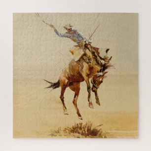 Puzzle Cowboy sur un cheval qui rue #2 par Edward Borein