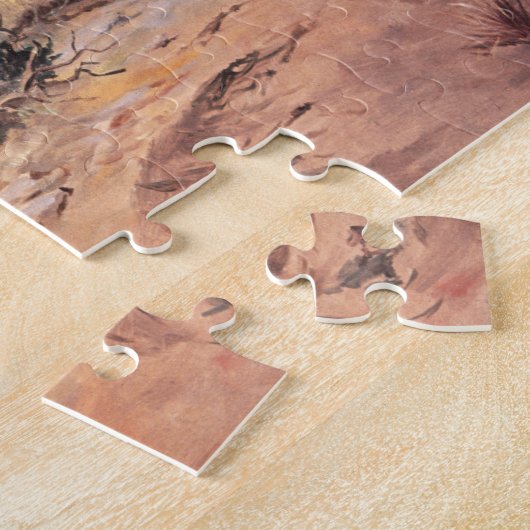 Puzzle Cowboys roping un boeuf, 1897 (huile sur la toile) (Côté)