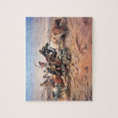 Puzzle Cowboys roping un boeuf, 1897 (huile sur la toile) (Vertical)