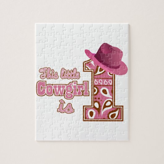 Puzzle Cowgirl 1er anniversaire (Vertical)
