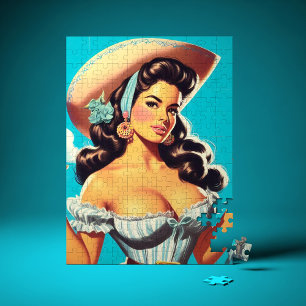 Puzzle Cowgirl hispanique rétro