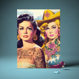 Puzzle Cowgirls Tatouées Vintage