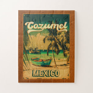 Puzzle Cozumel Palm Tree Retro 80s Playa mexicaine