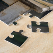 Puzzle Cozy Cat Sleeping in Garden on Bench (Côté)