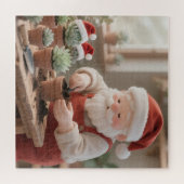 Puzzle Cozy Santa Claus Gardener Planting Succulents (Horizontal)