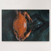 Puzzle Crabe molle sur Feuilles sombres (Horizontal)