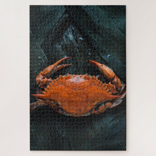 Puzzle Crabe molle sur Feuilles sombres (Vertical)