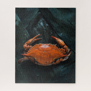 Puzzle Crabe molle sur Feuilles sombres