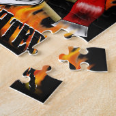 Puzzle Crâne 4 de sapeur-pompier et haches flamboyantes (Côté)