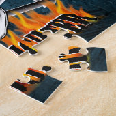 Puzzle Crâne 4 de sapeur-pompier et haches flamboyantes (Côté)