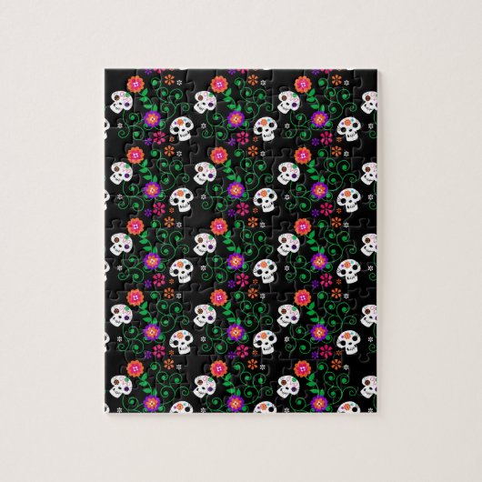 Puzzle crâne à sucre noir (Vertical)