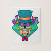 Puzzle Crâne aux échecs avec pièce d'échecs Rook (Vertical)