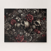 Puzzle Crâne avec roses (Horizontal)