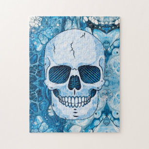 Puzzle Crâne bleu cool