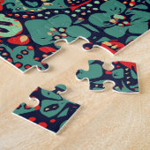 Puzzle Crâne Bleu Et Rouge (Côté)