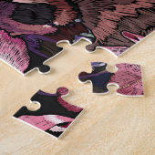 Puzzle Crâne brodé : Motif gothique de l'orchidée (Côté)