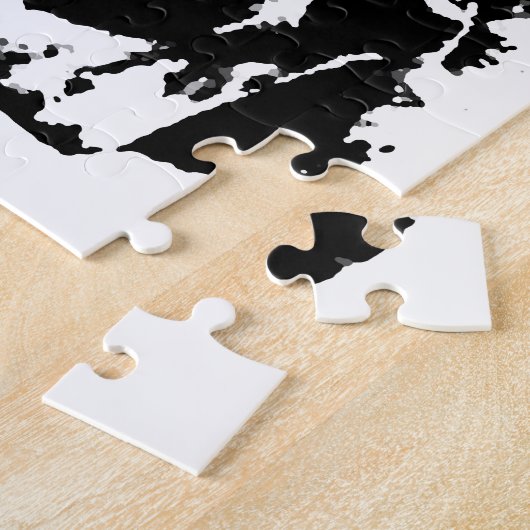 Puzzle Crâne d'art pop noir et blanc (Côté)