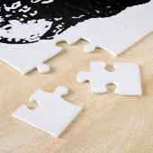 Puzzle Crâne d'art pop noir et blanc (Côté)