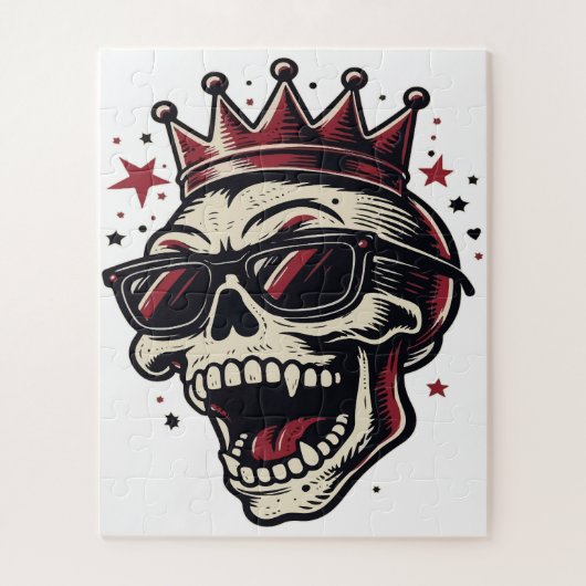 Puzzle Crâne de King Rockstar avec Lunettes de Soleil (Vertical)
