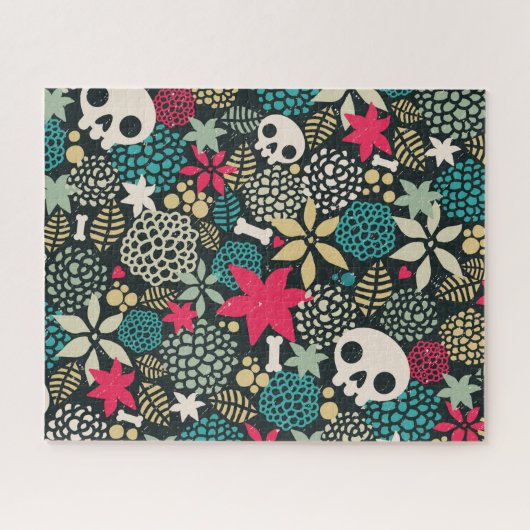 Puzzle Crâne en fleurs (Horizontal)