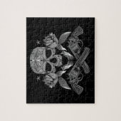 Puzzle Crâne et armes à feu noirs et blancs (Vertical)