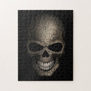 Puzzle Crâne foncé décoré