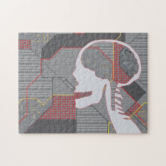 Puzzle crâne logique du coeur confus (Horizontal)