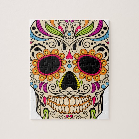 Puzzle Crâne mexicain de couleur (Vertical)
