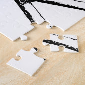 Puzzle Crâne noir et blanc et os (Côté)