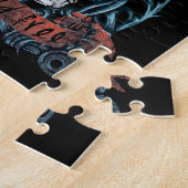 Puzzle Crâne squelettique sauvage et librement rose (Côté)