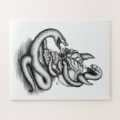Puzzle Crâne - Tête diabolique avec serpent (Horizontal)