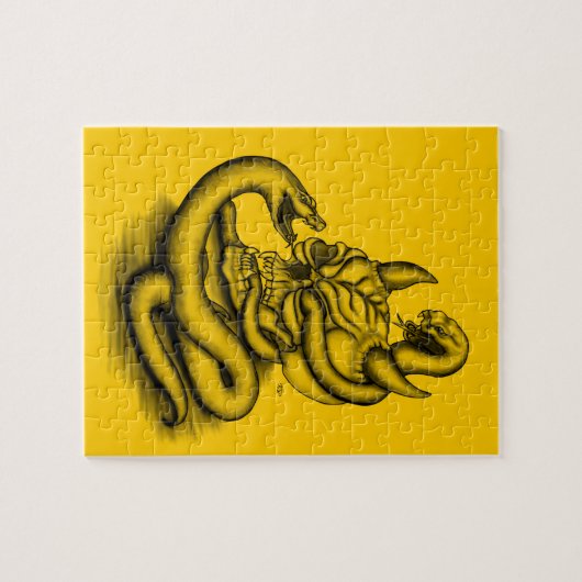 Puzzle Crâne - Tête diabolique avec serpent (Horizontal)