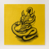 Puzzle Crâne - Tête diabolique avec serpent (Vertical)