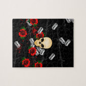 Puzzle Crâne Thématique Punk Et Noir Rose (Horizontal)