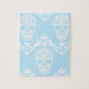 Puzzle crâne victorien bleu