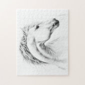 Puzzle Crayon portrait de cheval dessin d'art équestre (Vertical)
