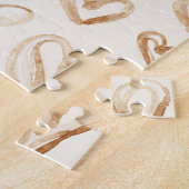 Puzzle Cream Brown Hearts Valentine's Day   (Côté)