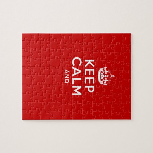 Puzzle Create your own 'Keep Calm and carry on' crown red (Horizontal)